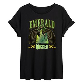 Juniors' Wicked Emerald City Oversized Tee