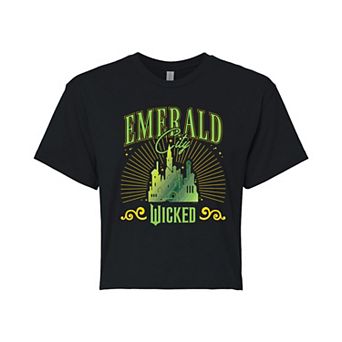 Juniors' Wicked Emerald City Cropped Tee