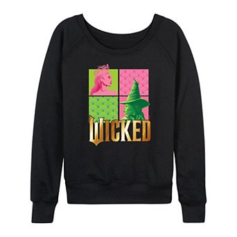 Women's Wicked Glinda & Elphaba Grid French Terry Long Sleeve Tee