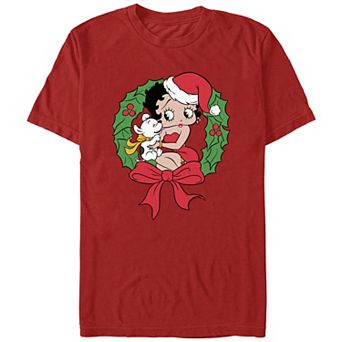 Men's Betty Boop Christmas Wreath Graphic Tee