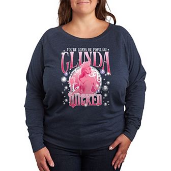 Plus Size Wicked Glinda Popular French Terry Long Sleeve Tee