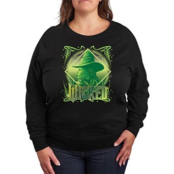 Plus Size Wicked Elphaba Portrait French Terry Long Sleeve Tee