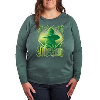 Plus Size Wicked Elphaba Portrait French Terry Long Sleeve Tee