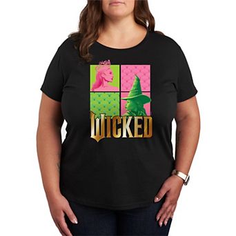 Plus Size Wicked Glinda & Elpha Grid Tee