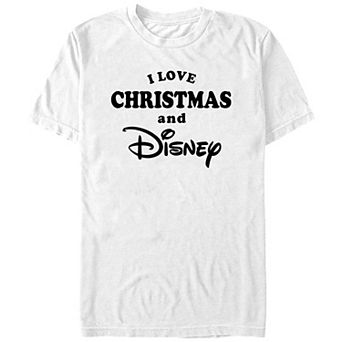 Disney's Disney Logo I Love Christmas And Disney Men's Graphic Tee