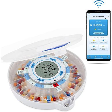 Live Fine Smart Automatic Pill Dispenser with Wifi, Travel Organizer Box