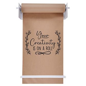 Jumbl 18" Kraft Paper Wall Dispenser, Wall Mounted Paper Roll Dispenser With Paper Cutter
