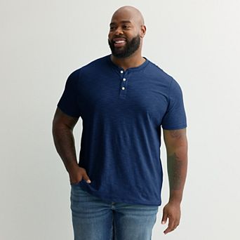 Big & Tall Sonoma Goods For Life® Short Sleeve Henley Shirt