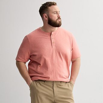 Big & Tall Sonoma Goods For Life® Short Sleeve Henley Shirt