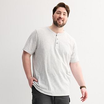 Big & Tall Sonoma Goods For Life® Short Sleeve Henley Shirt