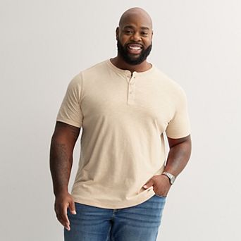 Big & Tall Sonoma Goods For Life® Short Sleeve Henley Shirt