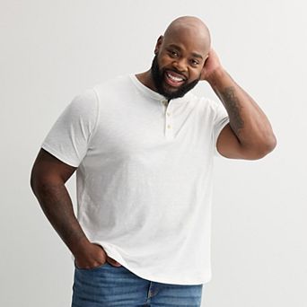 Big & Tall Sonoma Goods For Life® Short Sleeve Henley Shirt