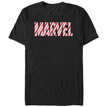 Men's Marvel Candy Cane Print Logo Graphic Tee