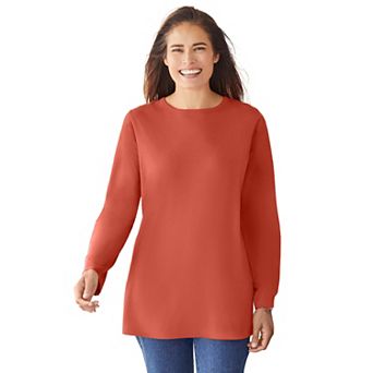 Woman Within Plus Size Perfect Long-Sleeve Crewneck Tee