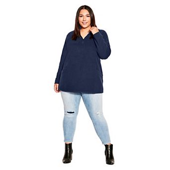 Avenue Women's Plus Size Polar Fleece Pocket Tunic