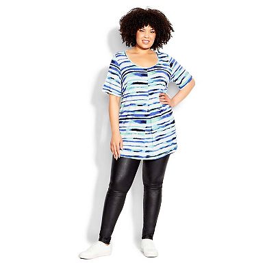 Avenue Women's Plus Size Liv Pleat Front Tunic