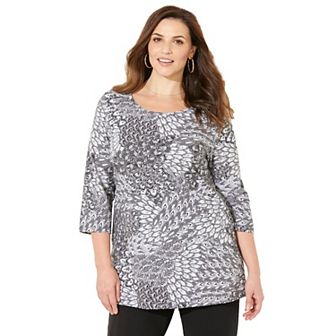Catherines Women's Plus Size Petite Suprema Feather Together Tee