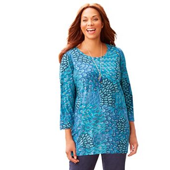 Catherines Women's Plus Size Petite Suprema Feather Together Tee