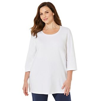 Catherines Women's Plus Size Petite Suprema Feather Together Tee