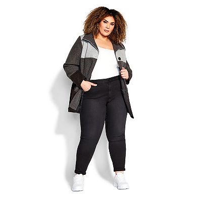 Avenue Women's Plus Size Color Block Stripe Jacket