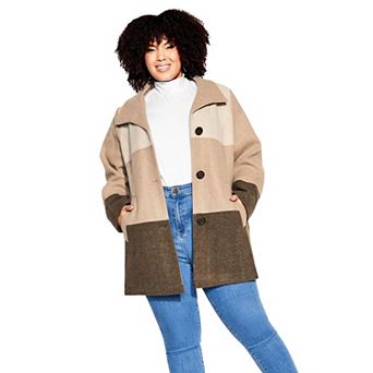 Avenue Women's Plus Size Color Block Stripe Jacket