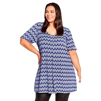 Avenue Women's Plus Size Liv Pleat Front Tunic