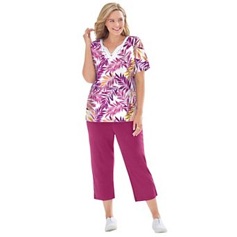 Woman Within Plus Size 2 pc Tunic And Capri Set