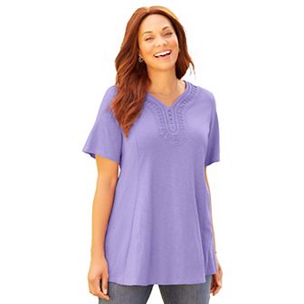 Catherines Women's Plus Size Petite Crochet Swing Tunic