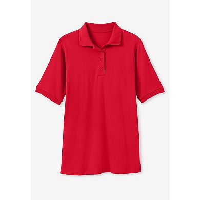 Woman Within Women's Plus Size Elbow-Sleeve Polo Tunic