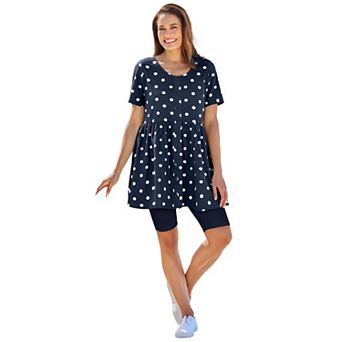 Woman Within Plus Size Short-Sleeve Empire Waist Tunic