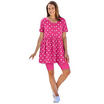 Woman Within Plus Size Short-Sleeve Empire Waist Tunic