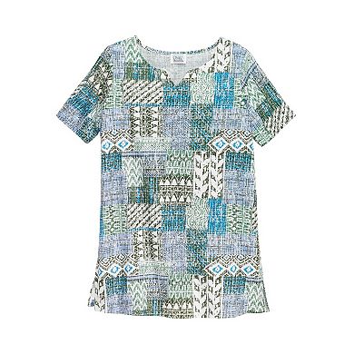 Woman Within Plus Size 7-Day Notch-Neck Tunic