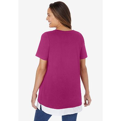 Woman Within Women's Plus Size Layered-Look Tunic
