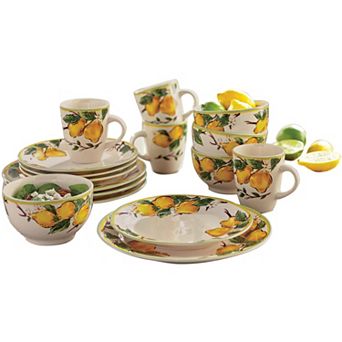 Brylanehome 16 pc Lemon Dinnerware Set