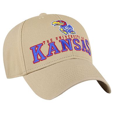Men's '47 Khaki Kansas Jayhawks Powell MVP Adjustable Hat