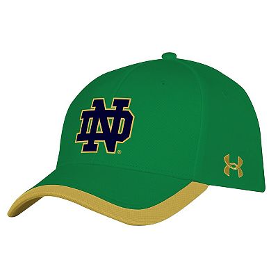 Men s Under Armour Green Notre Dame Fighting Irish Sideline Blitzing Accent Adjustable Hat