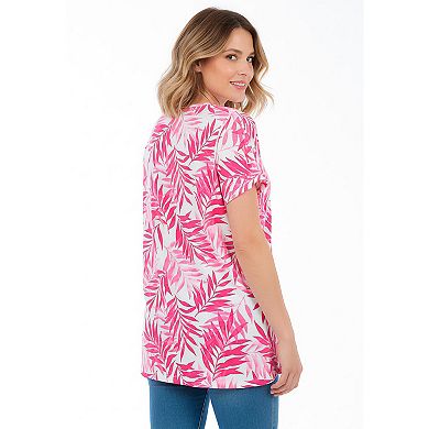 Woman Within Plus Size Perfect Printed Crewneck Tunic