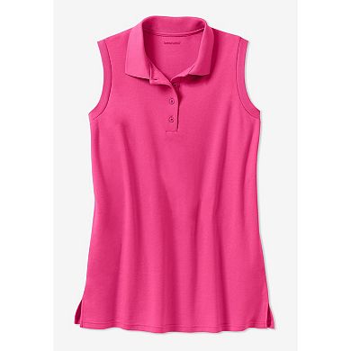Woman Within Women's Plus Size Sleeveless Polo Tunic