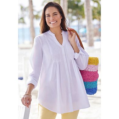 Woman Within Plus Size Perfect Pintuck Tunic