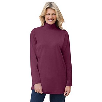 Woman Within Plus Size Perfect Mockneck Tunic