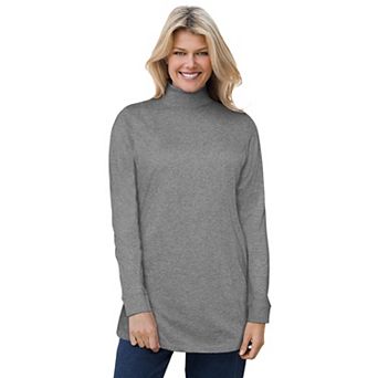 Woman Within Plus Size Perfect Mockneck Tunic
