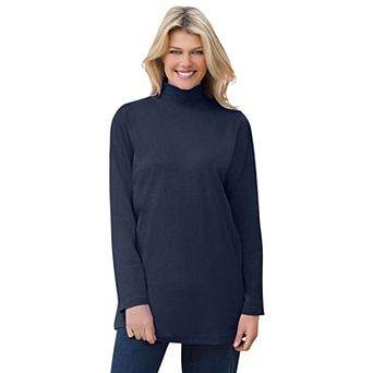 Woman Within Plus Size Perfect Mockneck Tunic