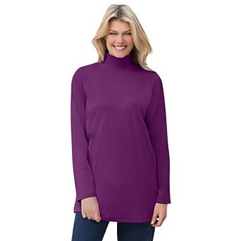 Woman Within Plus Size Perfect Mockneck Tunic