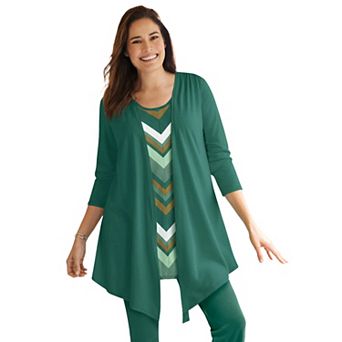 Woman Within Plus Size 7-Day Layered 2-In-1 Tunic