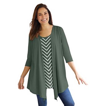 Woman Within Plus Size 7-Day Layered 2-In-1 Tunic