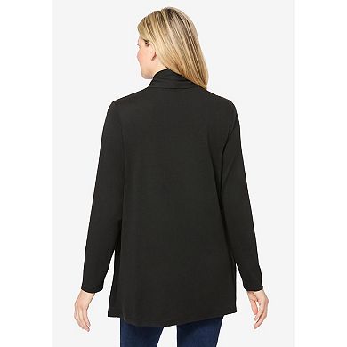 Woman Within Plus Size 2-Fer Cardigan & Lace Tunic