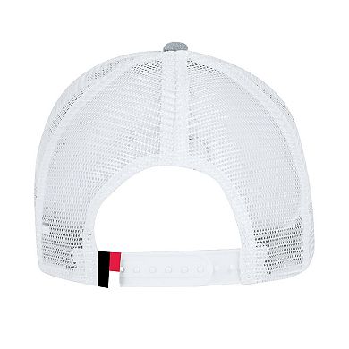 Men's Under Armour Heather Gray Utah Utes 2024 Sideline Blitzing Trucker Adjustable Hat