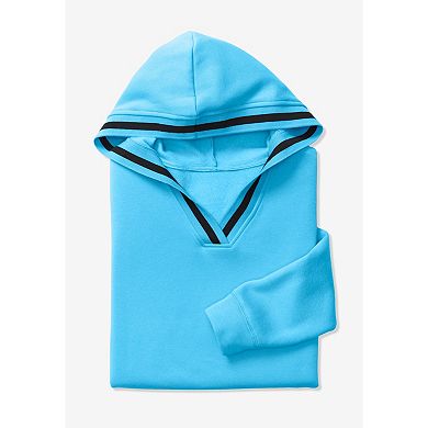 Woman Within Plus Size V-Neck Hoodie Sweatshirt