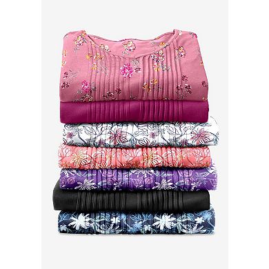 Woman Within Plus Size V-Neck Pintucked Tunic