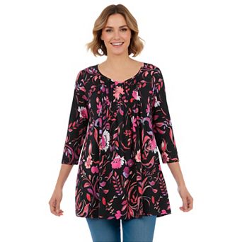 Woman Within Plus Size V-Neck Pintucked Tunic